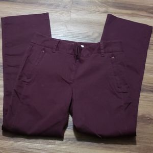 LOFT BURGUNDY PANTS New with Tags Size 6p